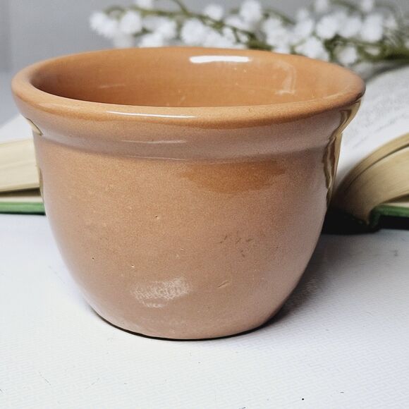 Vtg Weller Custard Cup Ramekin Light Brown Earthenware Retro Cup Small Planter - Picture 9 of 9